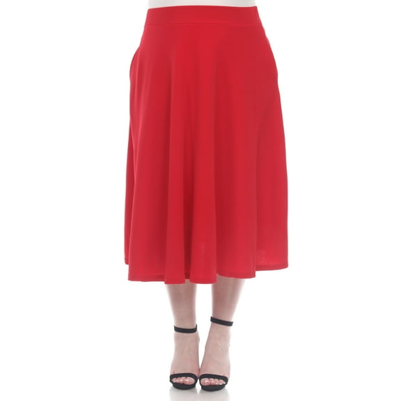 White Mark Women's Plus 'Tasmin' Flare Midi Skirts