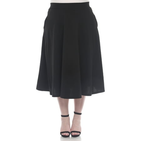 White Mark Women's Plus 'Tasmin' Flare Midi Skirts