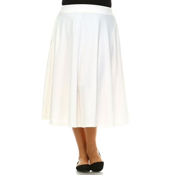 White Mark Women's Plus 'Tasmin' Flare Midi Skirts
