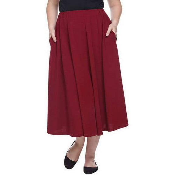 White Mark Women's Plus 'Tasmin' Flare Midi Skirts
