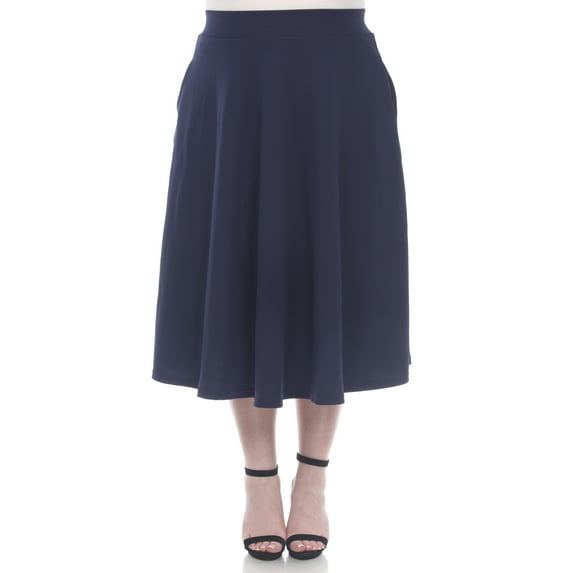 White Mark Women's Plus 'Tasmin' Flare Midi Skirts