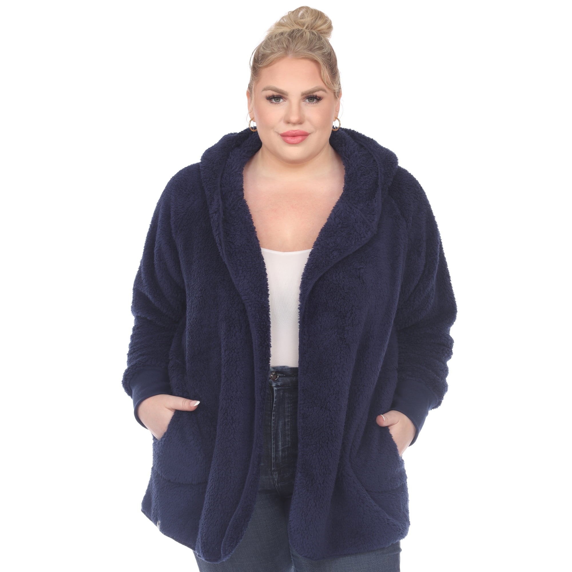Anna-Kaci Women's Plush Hooded Lounge Dress with Faux Shearling Trim Long Sleeves and Front Kangaroo Pocket