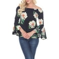 thumbnail image 1 of White Mark Women's Printed Smocked Neckline Top, 1 of 5
