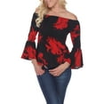 thumbnail image 1 of White Mark Women's Printed Smocked Neckline Top, 1 of 4