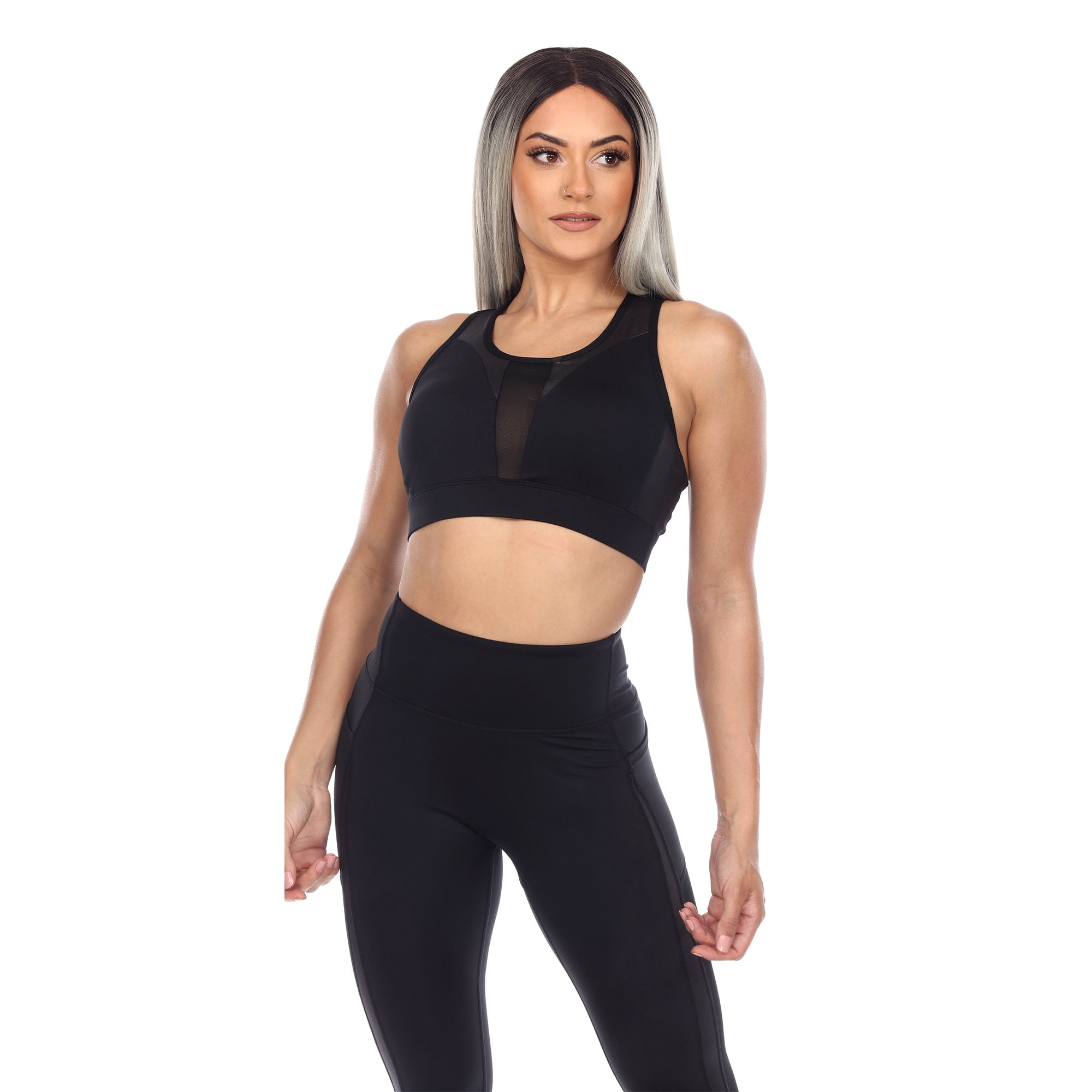White Mark Women s Racer Back Nylon Spandex Sports Bra Walmart