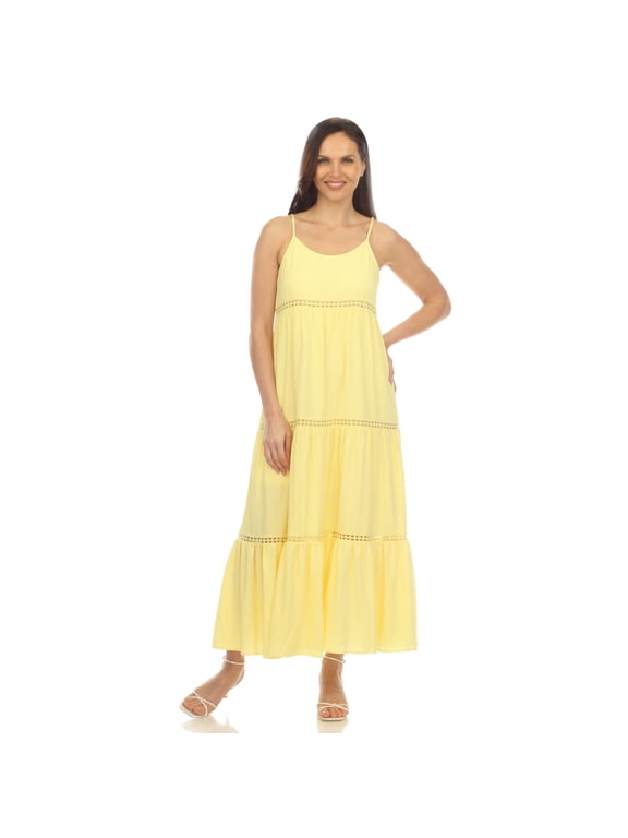 Women's Scoop Neck Tiered Maxi Dress