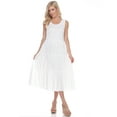 thumbnail image 1 of White Mark Women's Scoop Neck Tiered Midi Dress, 1 of 5