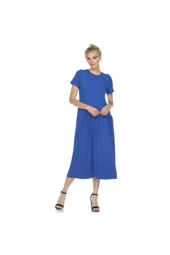 Women's Short Sleeve Drop Waist Maxi Dress