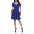 thumbnail image 1 of White Mark Women's Short Sleeve Fit and Flare Dress, 1 of 5