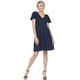 thumbnail image 1 of White Mark Women's Short Sleeve V-Neck Tiered Dress, 1 of 5