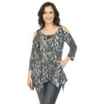 thumbnail image 1 of White Mark Women's Snake Print Cold Shoulder Tunic, 1 of 6