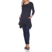 White Mark Women's Solid Color Tunic Top