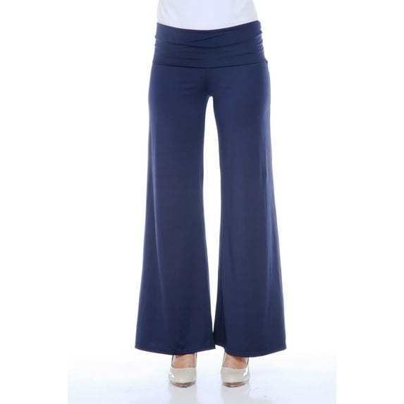 White Mark Women's Solid Palazzo Pants