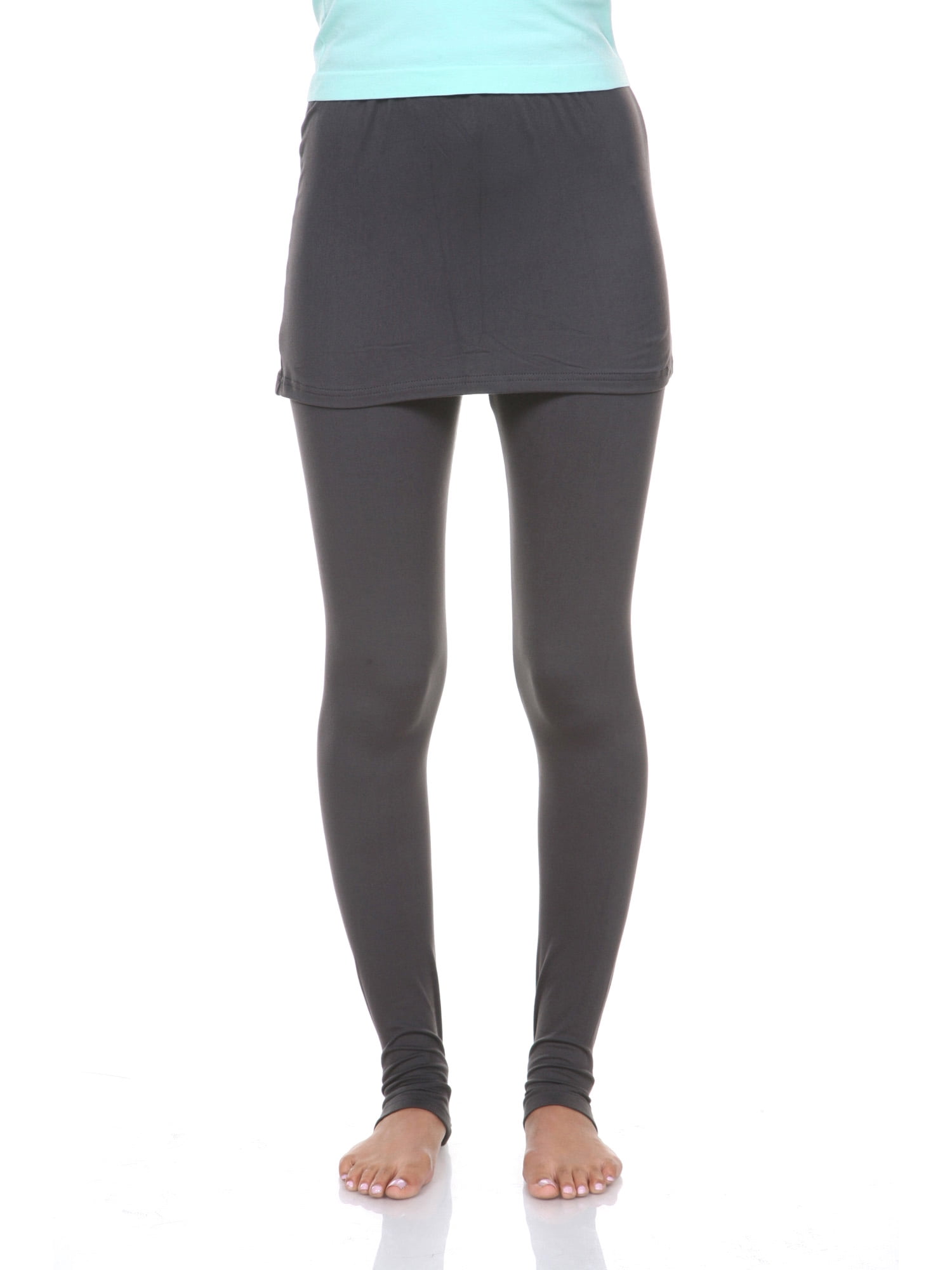 White Mark Women's Solid Skirted Leggings