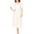 thumbnail image 1 of White Mark Women's Square Neck Short Sleeve Tiered Maxi Dress, 1 of 6