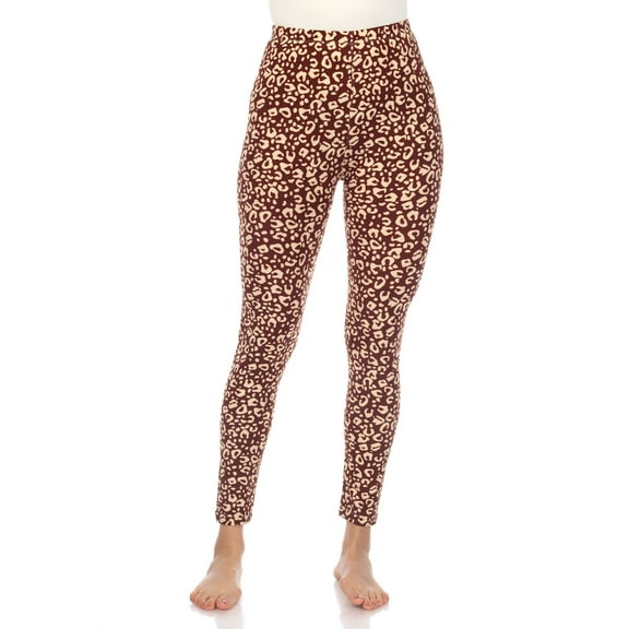 White Mark Women's Super Soft Leopard Printed Leggings