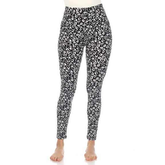 White Mark Women's Super Soft Leopard Printed Leggings