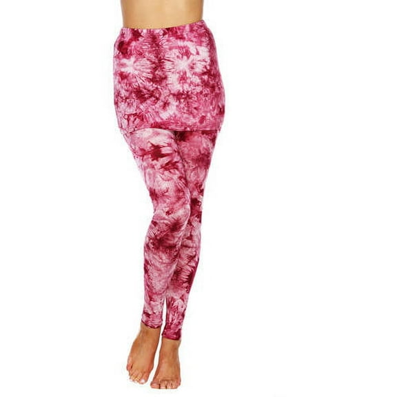White Mark Women's Tie Dye Skirted Leggings