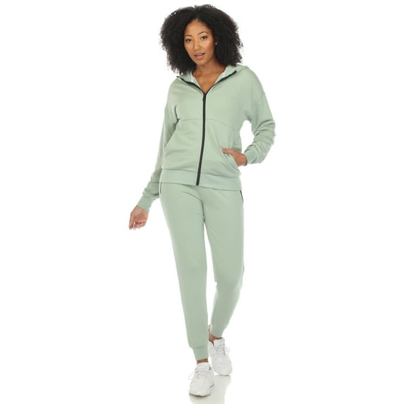 White Mark Women's Two Piece Fleece Sweatsuit Set