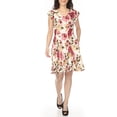 thumbnail image 1 of White Mark Women's V-Neck Empire Dress, 1 of 6