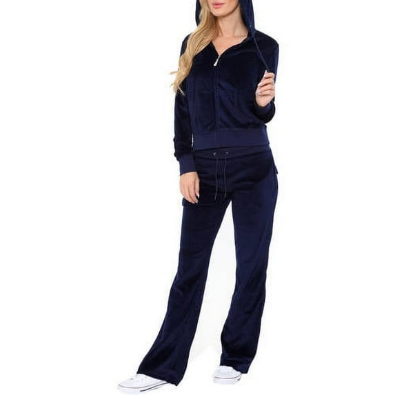 White Mark Women's Velour 2 Piece Set