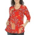 thumbnail image 1 of White Mark Women's Vibrant Boho Swing Top, 1 of 6