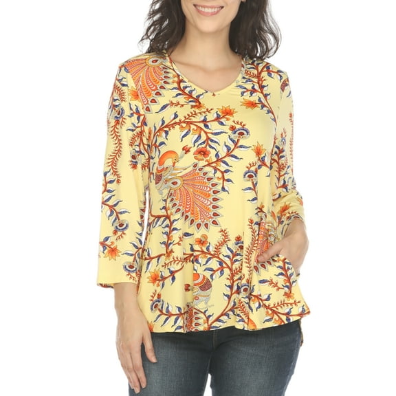 White Mark Women's Vibrant Boho Swing Top
