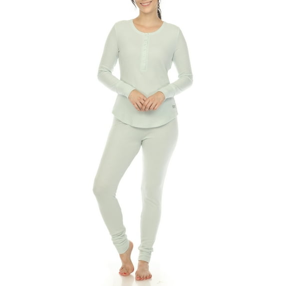 White Mark Women's Waffle Pajama Set
