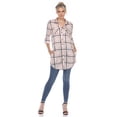 thumbnail image 1 of White Mark Women's Windowpane Plaid Tunic Top, 1 of 5