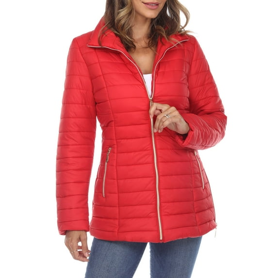 White Mark Women's Zip Up Puffer Coat