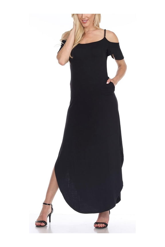 Womens Cold Shoulder Long Maxi Dress