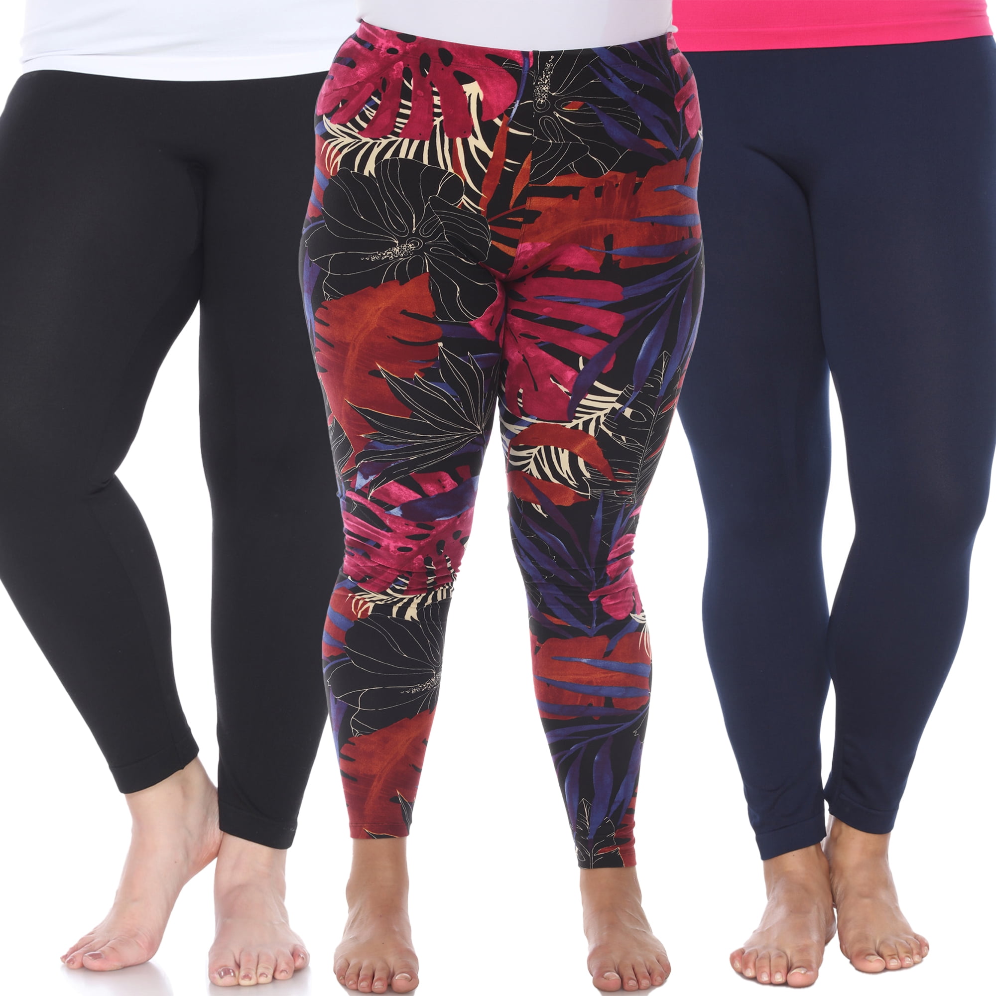 Women's Plus Size 3-Pack Printed Leggings