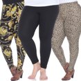 thumbnail image 1 of White Mark Women's Plus Size 3-Pack Printed Leggings, 1 of 2