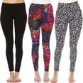 thumbnail image 1 of White Mark Women's 3-Pack Printed Leggings, 1 of 2