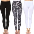 thumbnail image 1 of White Mark Women's 3-Pack Printed Leggings, 1 of 2