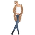 thumbnail image 1 of White Mark Women's Maternity Star Print Hooded Open Front Sherpa Coat, 1 of 6