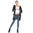 thumbnail image 1 of White Mark Women's Maternity Hooded Star Sherpa Cardigan, 1 of 6