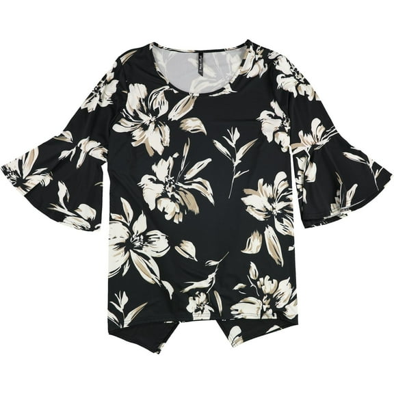 White Mark Womens Blanche Tunic Blouse, Multicoloured, Plus Size, 1X