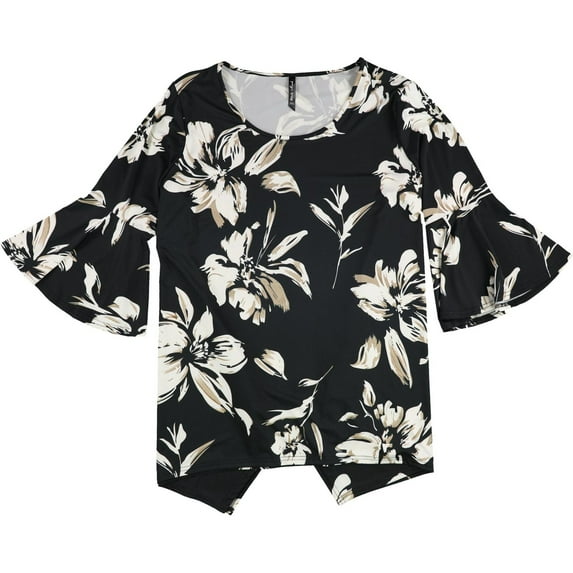 White Mark Womens Blanche Tunic Blouse, Multicoloured, Plus Size, 1X