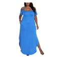 thumbnail image 1 of White Mark Womens Plus Lexi Jersey Cold Shoulder Maxi Dress, 1 of 1