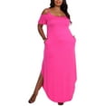 thumbnail image 1 of White Mark Womens Plus Lexi Jersey Cold Shoulder Maxi Dress, 1 of 1