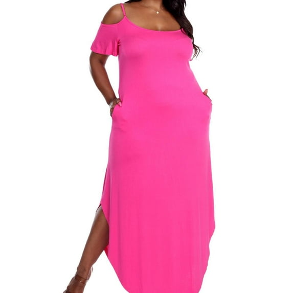White Mark Womens Lexi Maxi Dress, Pink, Plus Size, 1X
