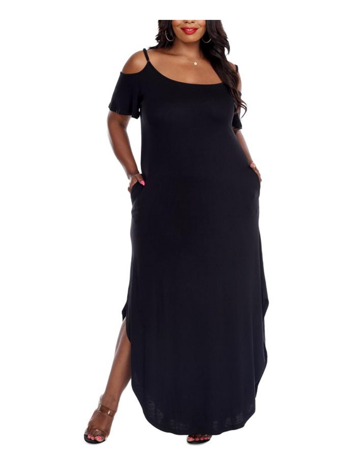 White Mark Womens Plus Lexi Jersey Cold Shoulder Maxi Dress - Walmart.com