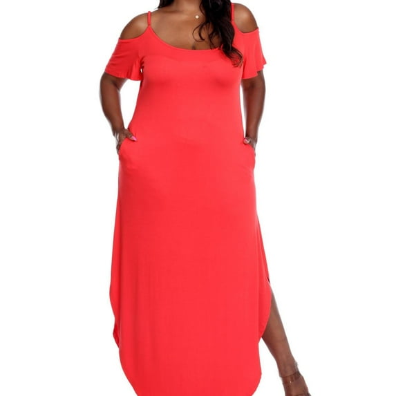 White Mark Womens Lexi Maxi Dress, Red, Plus Size, 3X