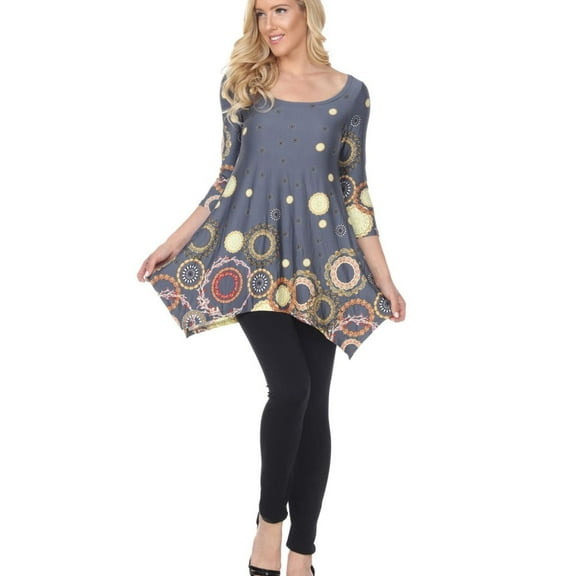 White Mark Womens Abstract Paisley Tunic Blouse, Multicoloured, X-Large