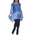 thumbnail image 1 of White Mark Womens Plus Sharkbite Hem Floral Tunic Top, 1 of 1