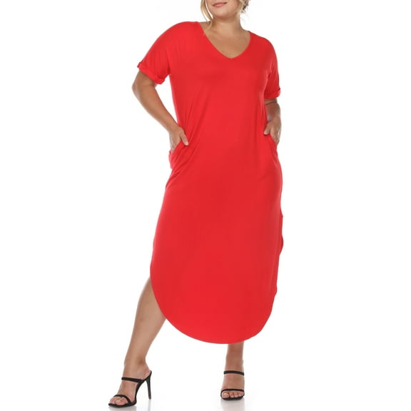 White Mark Short Sleeve Maxi Dress, Women's Plus