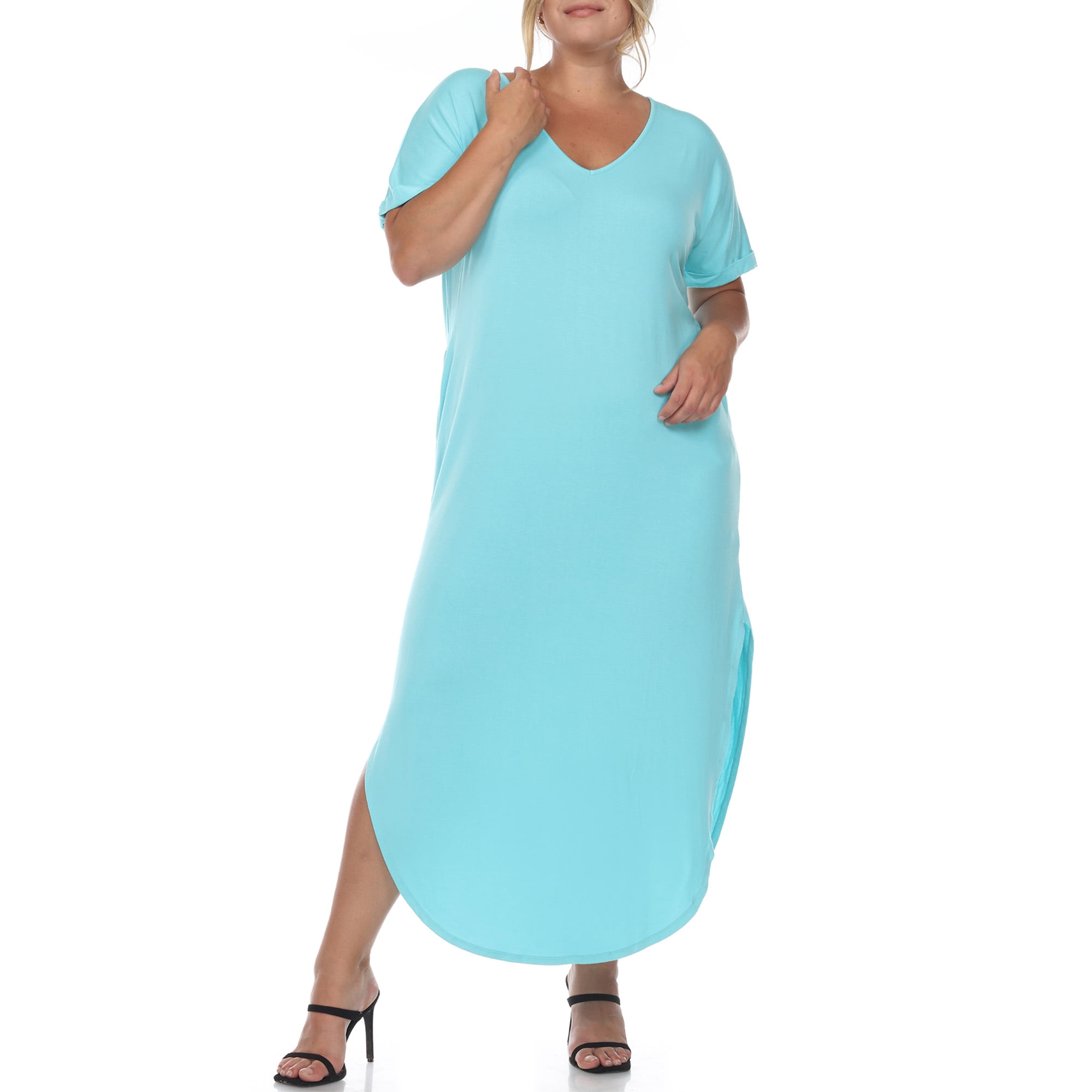 White Mark Short Sleeve Maxi Dress, Women's Plus