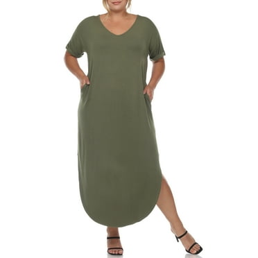 White Mark Short Sleeve Maxi Dress, Women's Plus