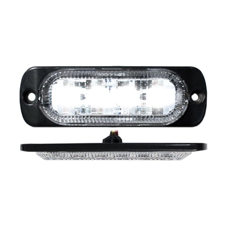 White Marker Strobe Light 4-LED Ultra Slim Flush Mount 19-Flash Pattern